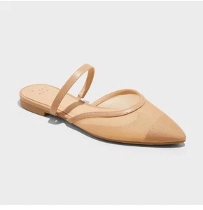 Women's Vienna Mesh Mule Flats - A New Day Beige 10 - Picture 1 of 3