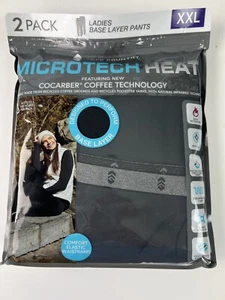 Paquete de 2 pantalones de capa base Free Country para mujer talla XXL Microtech Heat negro D10 - Imagen 1 de 8