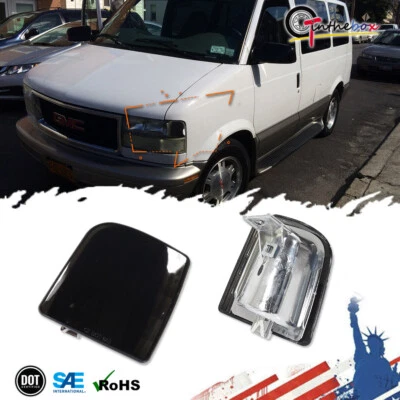 Black Corner Signal Light Housings Pair For 1995-2005 Chevrolet Astro GMC Safari - Image 1 of 4