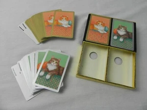 2 barajas de cartas de gato vintage Congress Cell-U-Tone - Imagen 1 de 12