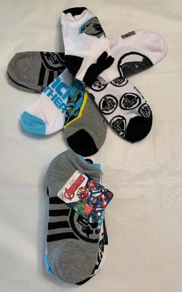 Juego de 6 calcetines No Show Avengers para niños: L (zapato talla 3-9) Foto 1 de 1