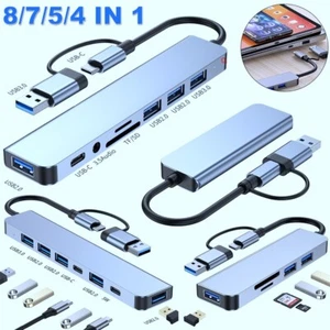 Multiport USB/Typ C auf USB TF/SD Kartenleser Adapter Hub für MacBook iMac iPad - Bild 1 von 22