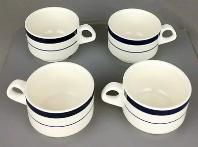 Juego de 4 tazas de café espresso Villeroy Boch azul marino, blanco capuchino Foto 1 de 4