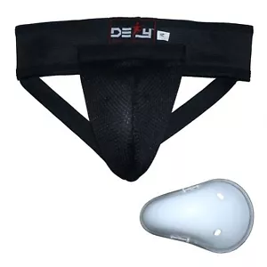 DEFY MMA Groin Guard Boxing Protector Martial Art Kick Boxing Muay Thai BLACK - Picture 1 of 4