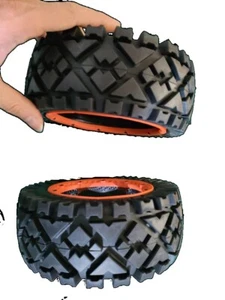 Neumático de rueda delantera 2 piezas todo terreno para 1/5 HPI RV KM Baja 5B 2.0 - Imagen 1 de 2