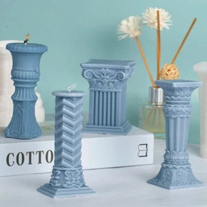 Candle Molds 3D Roman Column Silicone Soap Molds DIY Craft Candle Making Molds - Picture 1 of 22