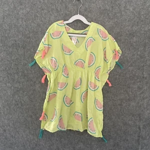 Cat & Jack girls green watermelon design lightweight swim cover up Size 7 - Picture 1 of 4