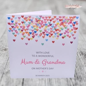 Personalised Mother's Day Card Mum Mummy Mam Grandma Nan Nana Granny Gran - Picture 1 of 8