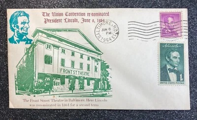 1964 1st-Day Issue 100th Anniversary Lincoln's 2nd Nomination / 4¢ & 1¢ Stamps - Image 1 of 4