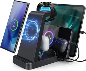 Chargeur sans fil 5 en 1 pour Samsung, Station de charge sans fil ..(Noir)..SH5 - Photo 1 sur 7