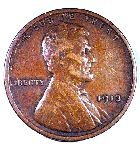 1913  Lincoln Wheat Penny....   Nice Detailed Coin....   7-19-34 Cover