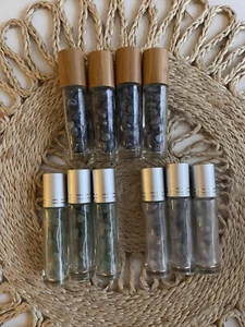 Crystals Roller Ball Glass Containers x 10 - Picture 1 of 2