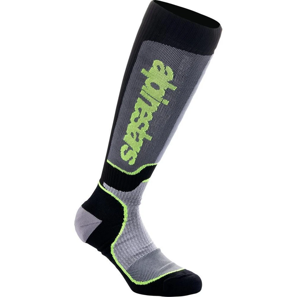 Calcetines Alpinestars Moto Motocross Off-Road MX Plus Negro/Gris/Amarillo Foto 1 de 1