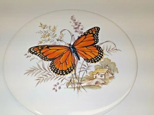 Azulejo redondo H&R Johnson mariposa monarca vintage - Imagen 1 de 4