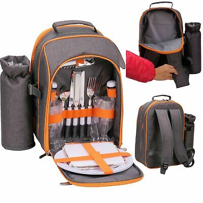 GEEZY 2 Person Picnic Backpack Hamper Insulated Cooler Bag Cool Bottle Holder • 21.84€