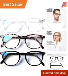3 Pack Blue Light Blocking Reading Glasses, Anti UV Lenses, Mixed Colors - Picture 1 of 10