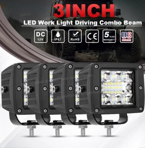 4x 3inch LED Work Light Cube Pods Driving Spot Flood OffRoad Bumper SUV ATV - Picture 1 of 12
