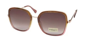 NEW BCBG BCBGENERATION 3051 SUNGLASSES PINK FULL-RIM SQUARE 0-0-0 651 METAL & - Picture 1 of 8