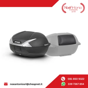 BAULETTO SHAD SH47 NERO CARBON SCOOTER MOTO UNIVERSALE + SCHIENALINO 2 INTEGRALI - Foto 1 di 6