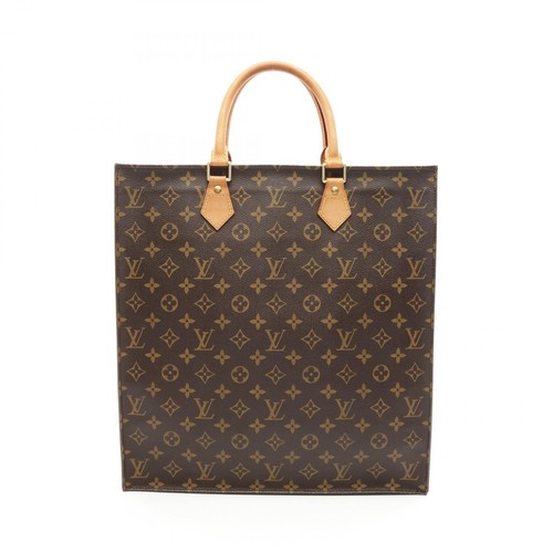LOUIS VUITTON（LV） Borsa tote Louis Vuitton Sac Plat M51140 monogramma tela pelle marrone usata donna