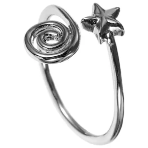 Swirl Wire Star Decorative Women's Toe Ring Gift Silver-ES - Picture 1 of 12