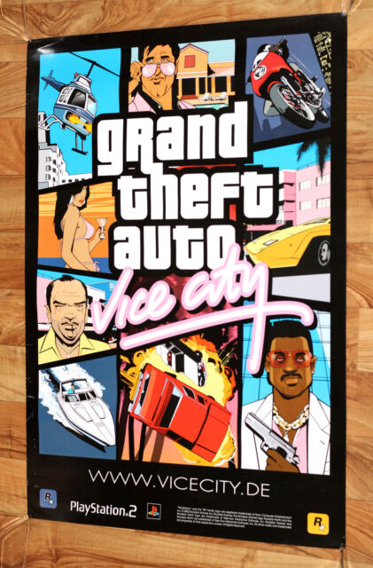 Big Poster Gamer GTA Vice City LO002 Tamanho 90x60 cm