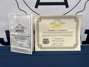 Weaver New Haven I-5 4-6-4 Steam Engine Manual & Certificate - Picture 1 of 1