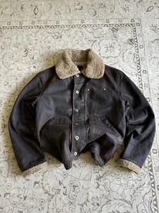 Vintage Diesel Denim Fur Sherpa Jacket Y2K ifsixwasnine style Men's Size L - Picture 1 of 24