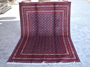 5x7 ft Fine Turkmen Bokhara Oriental Rug Vintage Hand Knotted Afghan Area Carpet - Picture 1 of 10