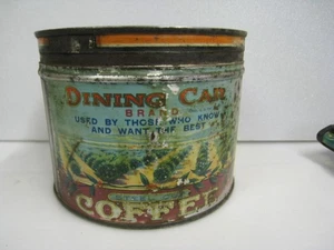 RARE DINING CAR 1 POUND COFFEE TIN CAN NORWINE COFFEE ST LOUIS RAILROAD TRAIN - Picture 1 of 6