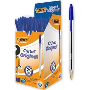 BIC Penne Blu a Sfera Cristal Original Punta Media 1 mm Confezione 50 Penne - Foto 1 di 12
