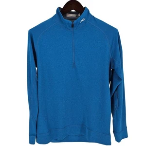 Kjus Mens Stripe Keano Half-Zip Pullover Blue Size 50 Medium UV protection - Picture 1 of 10
