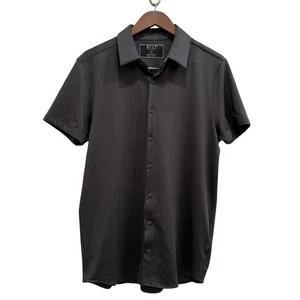 Camisa de trabajo informal gris manga corta calce ejecutivo medio BYLT para hombre - Imagen 1 de 7