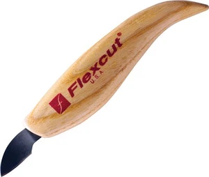Flexcut Right-Handed Hook Tan Wood Carbon Steel Fixed Blade Knife KN26 - Picture 1 of 1