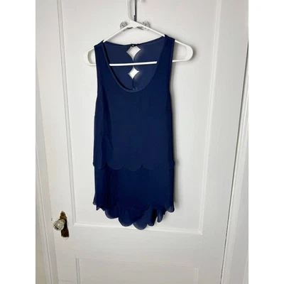 Traje de mameluco Charlotte Russe Y2K ultra mini festoneado azul marino pequeño para mujer Foto 1 de 4
