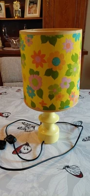 Lampe De Chevet Pied Ceramique Et Abat Jour Années 60 - Photo 1/4