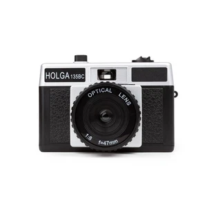 Fotocamera analogica Holga 135bc nero argento 35 mm immagine piccola macchina fotografica Lomo - Foto 1 di 11