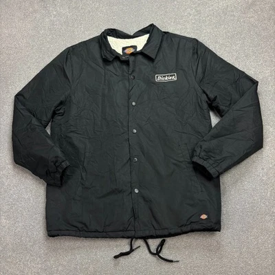 Dickies Jacket Adult Medium Black Chore Coaches Sherpa Lined Work Wear Coat Men* - Image 1 of 4