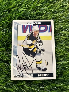 1992-93 Score Boston Bruins Hockey #384 Peter Douris Autogrammkarte H10 - Bild 1 von 2