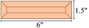Colored Bevels - 1.5x6 Bevels - PEACH (5) - Picture 1 of 1