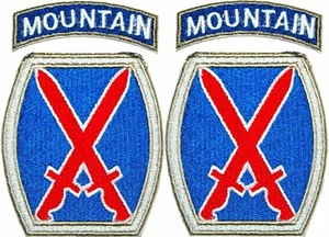2 x PARCHE VINTAGE DE LA SEGUNDA DIVISIÓN EJÉRCITO DE EE. UU. con pestaña de montaña 2 piezas - Imagen 1 de 3