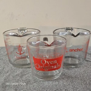 Vtg Anchor Hocking 2 Cup 16oz Measuring Cups LOT Of 3 USA Made 1/2 Litre - Picture 1 of 15