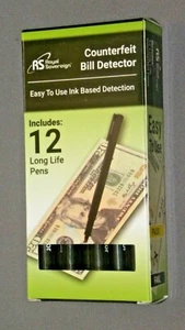 Counterfeit Bill Detector Pens 12 Pack Long Life Royal Sovereign Ink Based - Picture 1 of 3