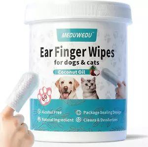 Ear Cleaner Finger Wipes 60 Counts, Dog Ear Cleaner, Grooming Kit Care for Dogs - Picture 1 of 12