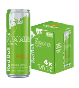2024 Red Bull EDIZIONE ESTIVA Curuba Fiore di Sambuco (4x12 oz) SPEDIZIONE GRATUITA!!! FRESCO - Foto 1 di 3