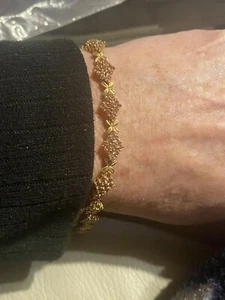 14k Pink Tourmaline Bracelet 7.5” And 12 Grams Slide In Clasp With Safty - Picture 1 of 6