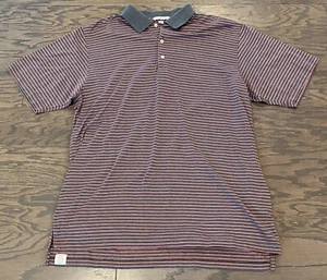 Peter Millar Gray and Red Striped 100% Cotton Golf Polo - Size XL - Picture 1 of 11