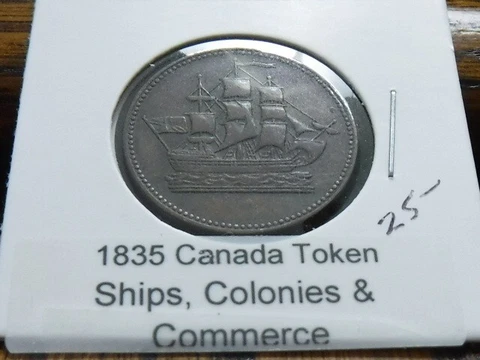 1835 Canada - "Ships Colonies & Commerce" - Copper coin Cover