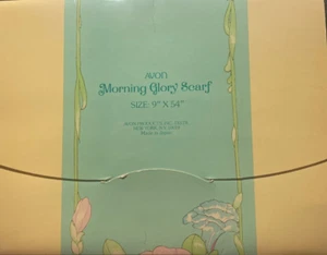 Avon Morning Glory Scarf, Still in Original Packaging, Silkscreen Japan 9" X 54" - Picture 1 of 4