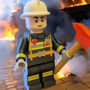 Minifigura de bombero impresa en 3D a gran escala 8,5"- 9,5" - Imagen 1 de 5